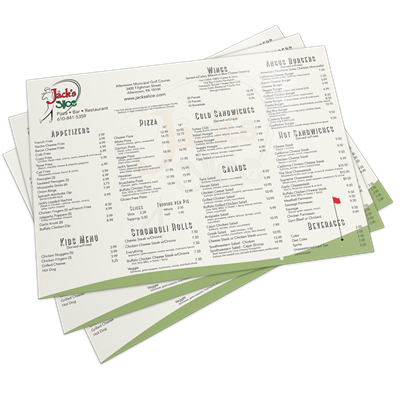 Menus 11" x 17" - 12" x 18" Standard